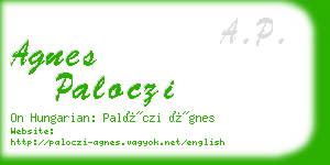 agnes paloczi business card